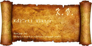 Kürti Viktor névjegykártya