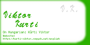 viktor kurti business card