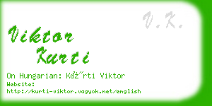 viktor kurti business card